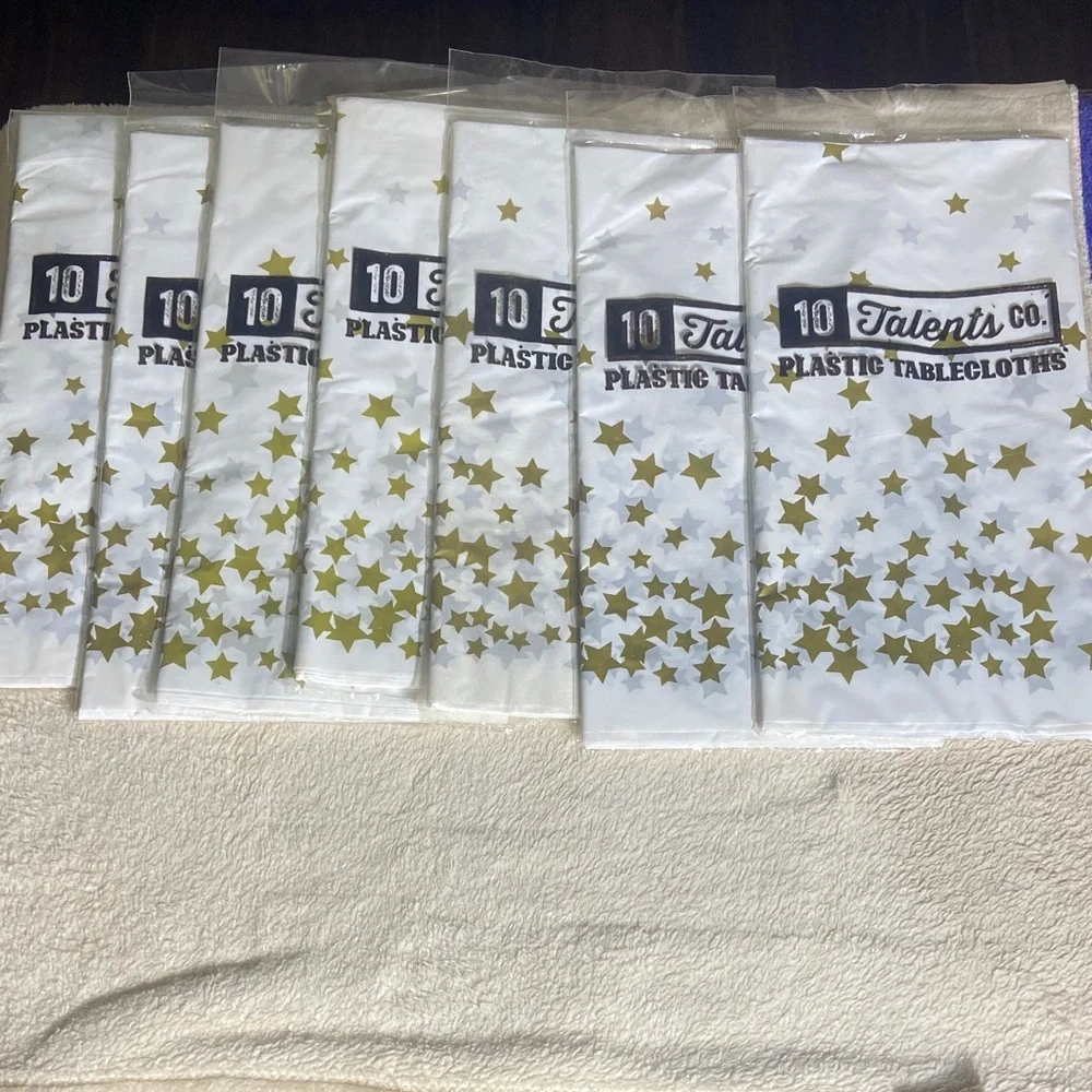Gold Star Plastic Tablecloths